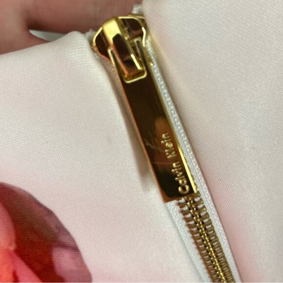 Calvin Klein Sheath Mini Dress Scuba Floral print Knee Length Cocktail Size US 2 - Picture 12 of 15